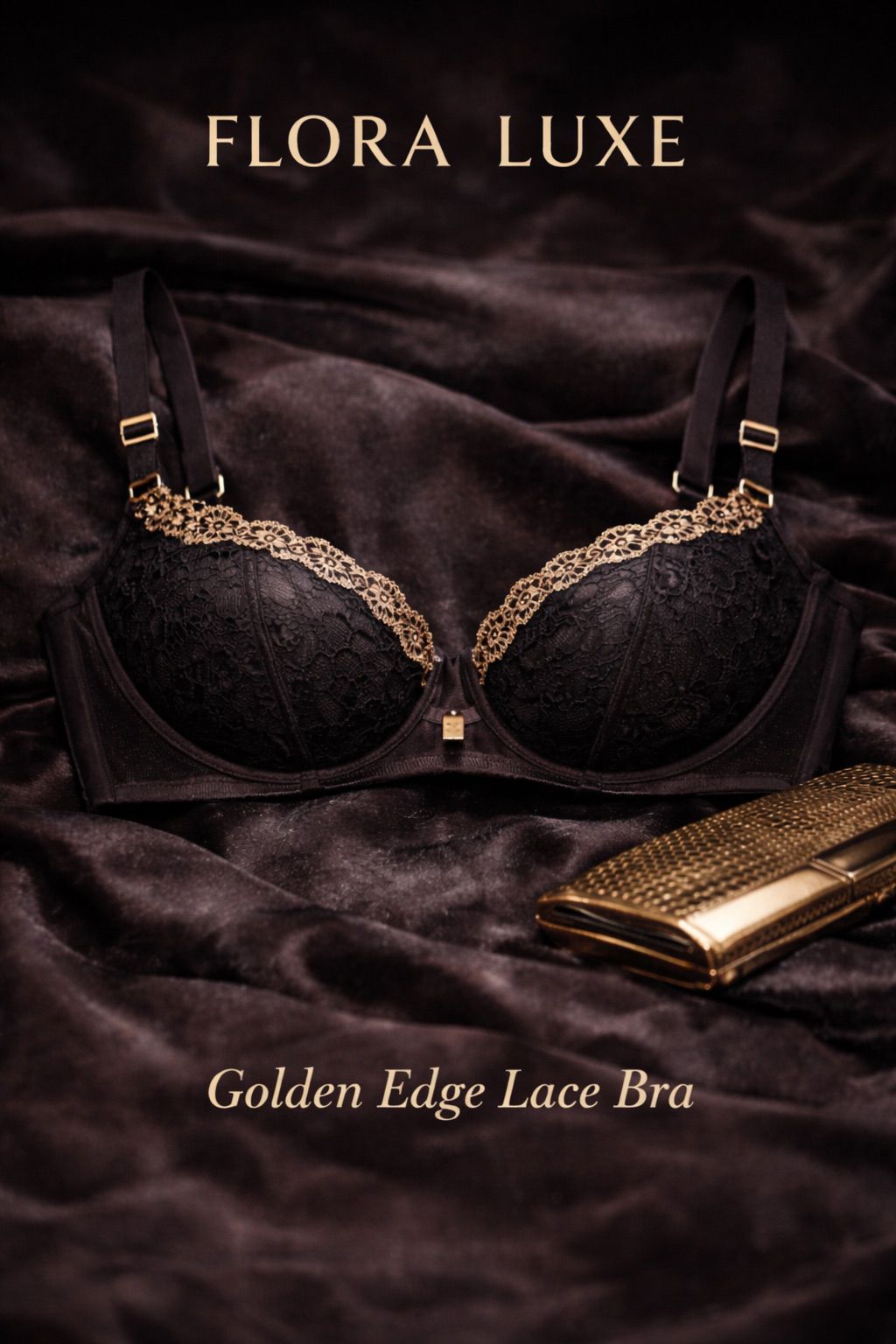 Golden Edge Lace Bra — Dentelle & Or